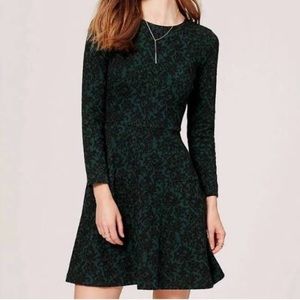 LOFT green & black dress